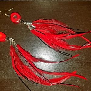Handmade feather earrings